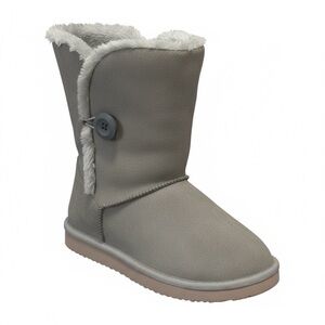 NWOT Aeropostale Gray Faux Suede Faux Fur Lined Mid Calf Boots Size 9